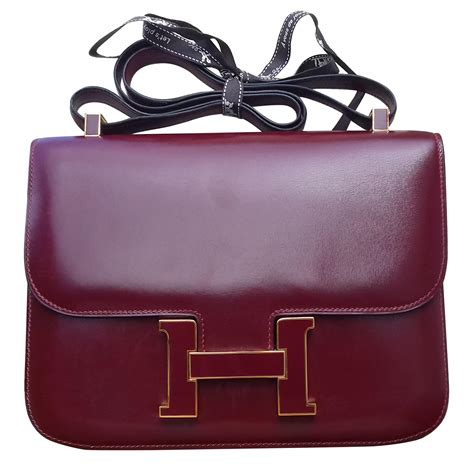 Hermès Constance Bag Rouge H Box Leather Enamelled Clasp 